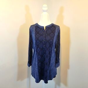 Nygard Blue Quarter Sleeve Blouse